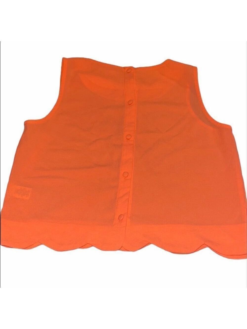 NECESSARY Clothing | Neon Orange Scalloped Crop Frilly Summer Tank - Picture 6 of 6
